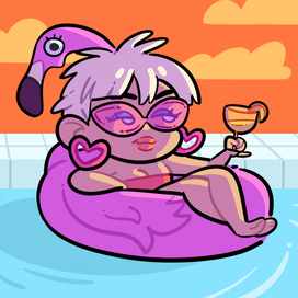 Иллюстрация с оригинальным персонажем