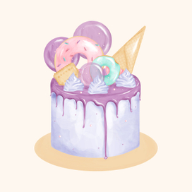 Фиолетовый тортик