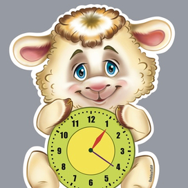 Детские часы (плакат, вырубка, печать на фанере)