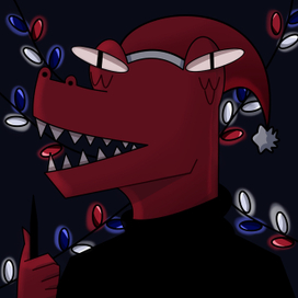 Аватарка для группы. Красный аллигатор.