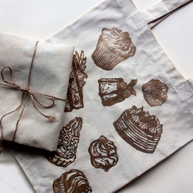 Эко-сумка с авторским принтом.