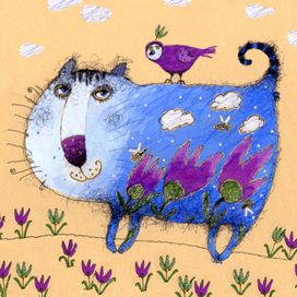 кот и птичка