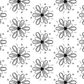 Паттерн цветы чб