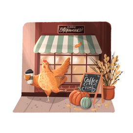 Курочка с кофе