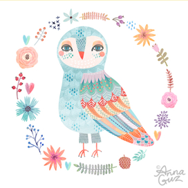 Акварельная сова