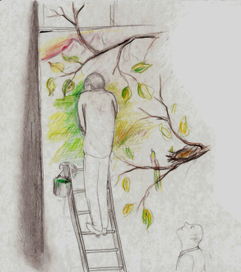 Иллюстрация к сказке Дж. Р. Р. Толкиена "Лист работы Мелкина"