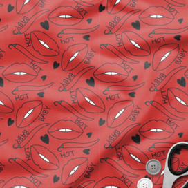 Яркий бесшовный узор губы