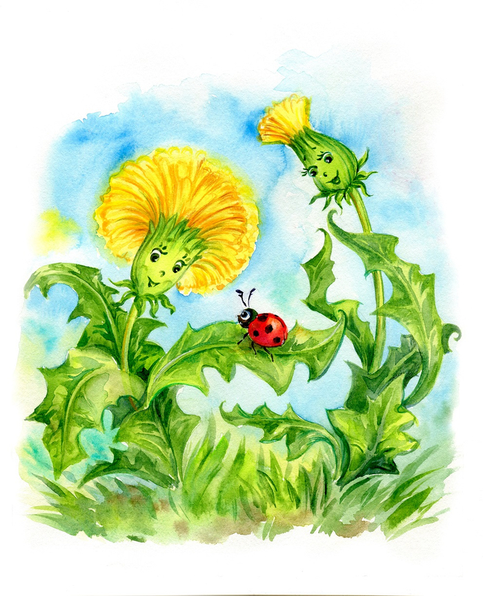 Одуванчики для апрельской странички "Цветочный календарь