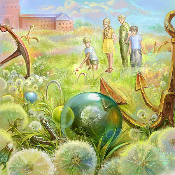 иллюстрация к  "заставе на якорном поле" Владислава  Крапивина