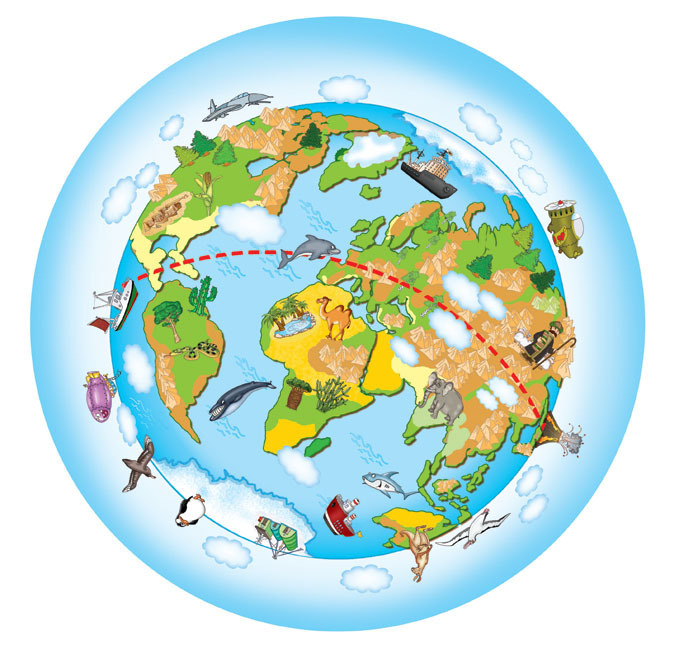 Иллюстрация для детского атласа мира