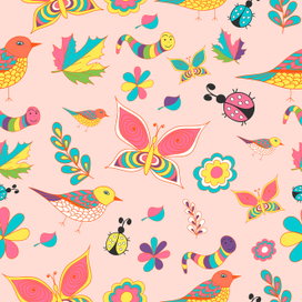 Летний векторный паттерн. Повторяющаяся текстура