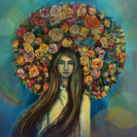 /Девушка с цветами/