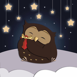 Новогодняя открытка из серии «Совушки»