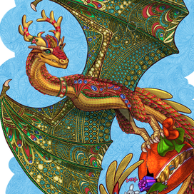 Дракон зентангл