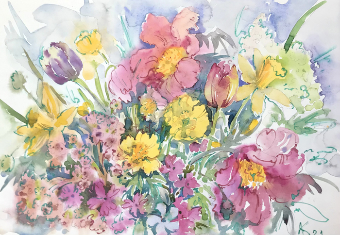 Букет с марьиным корнем