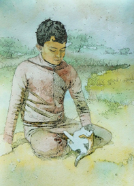 Мальчик с котенком