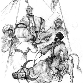 иллюстрация к притче "Как Габиб на быке к Тамерлану ходил"