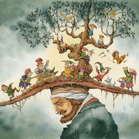 "Мыслитель" тушь перо,акварель 2009