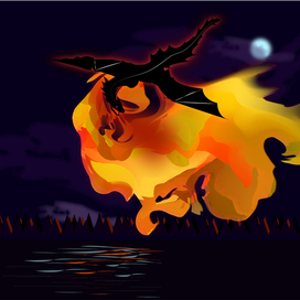 Ночью над рекой