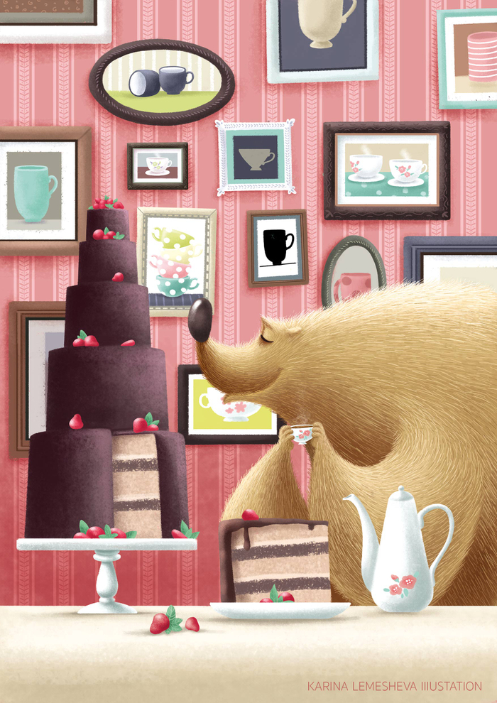 Миша и торт "Прага"