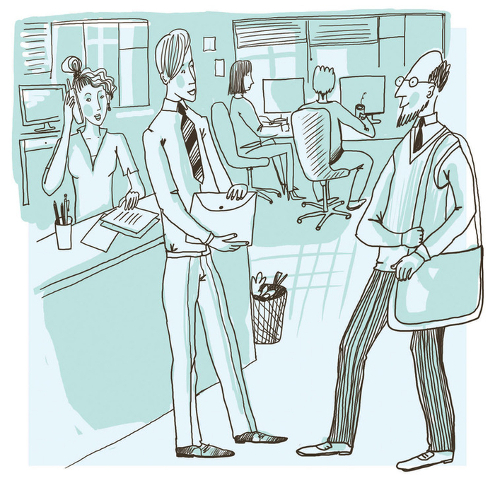 Офис. Иллюстрация для учебника по изучению языка