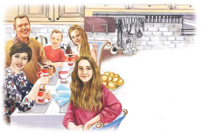 Иллюстрация для семейной книги с портретным сходством
