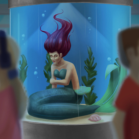 Аквариум в торговом центре.