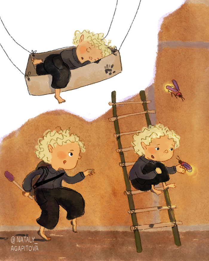 Персонаж маленький печной человечек.