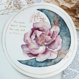 Луна и цветы