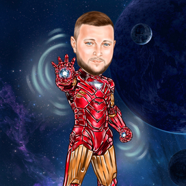 Цифровой шарж «Железный человек»