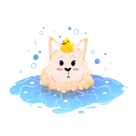 Котик в ванне