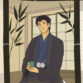 Кимоно и зеленый чай
