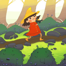 Маленькая Баба Яга идет за новой метлой