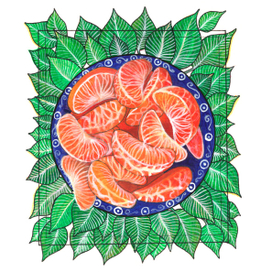 Сочные мандарины в собственной листве