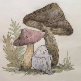 Под грибами
