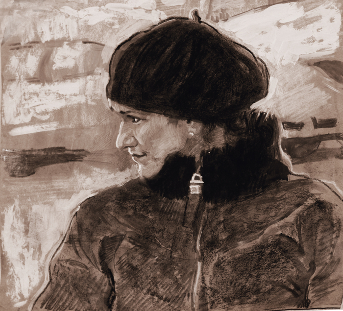 портрет прохожей .улица СПБ