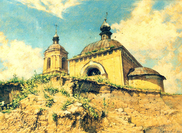 «Между небом и землей». бумага, пастель, карандаш. 30х40 см