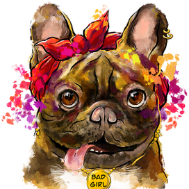 Принт для магазина футболок "Bad girl"