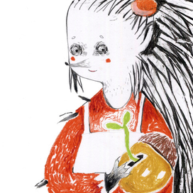 Ежиха с боольшим желудем