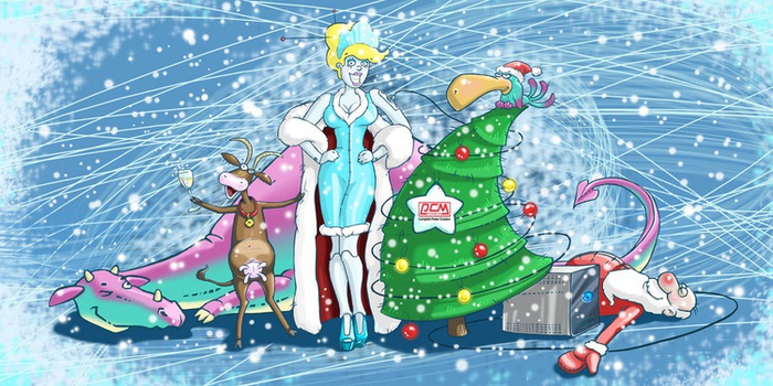 Картинка для новогодней открытки фирмы Powercom