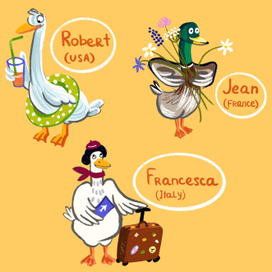 Персонажи для языковой школы