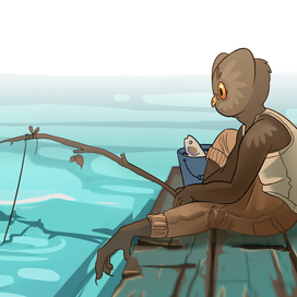 Совенок на рыбалке