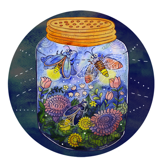 Банка со светлячками