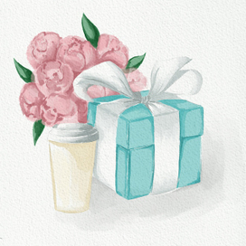 Watercolor Tiffany&peony