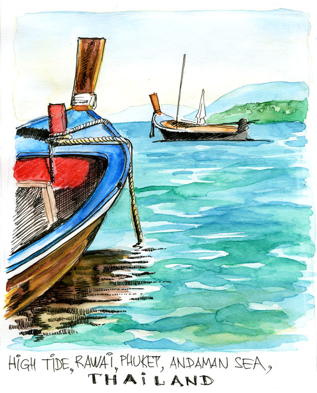 Равай, о. Пхукет Вечер, прилив, Андаманское море. 