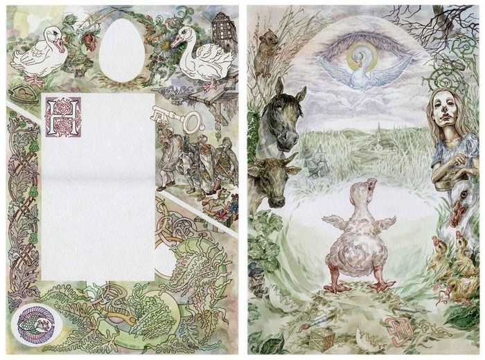 Ханс К. Андерсен "Гадкий Утёнок" (разварот на 4-5 страницу)