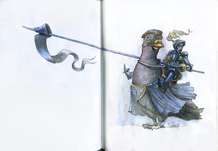 Сэр и верный голубь.