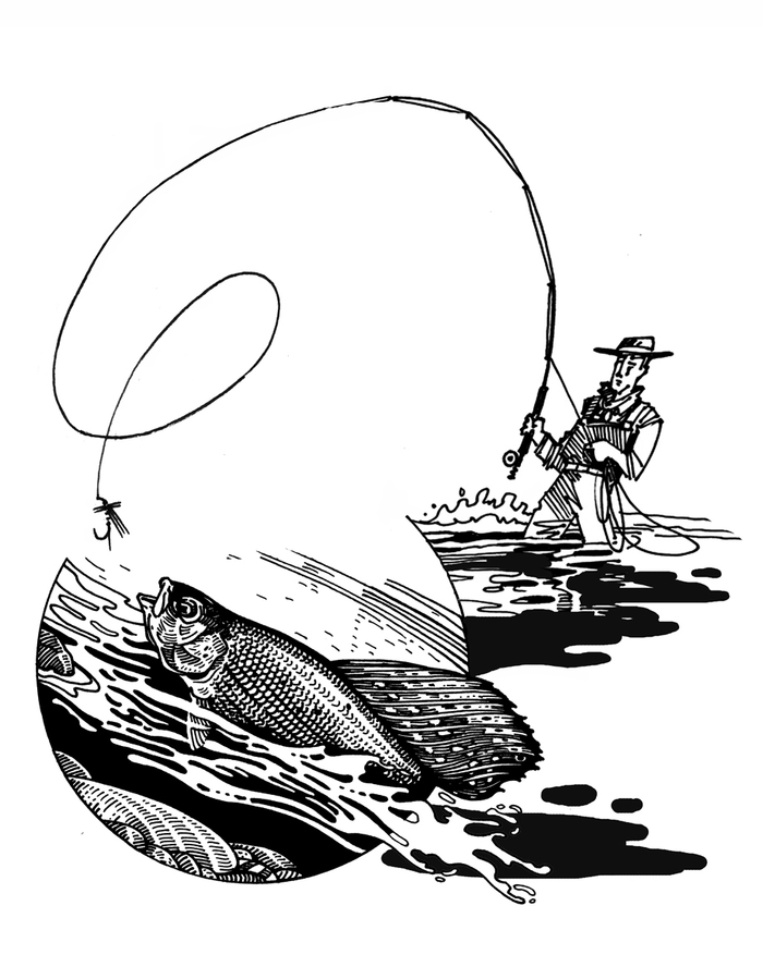 рыбак и хариус