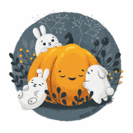 Тыква и зайцы-обнимайцы