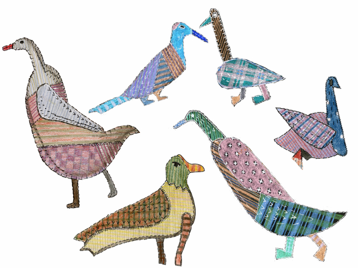 Лоскутные плавающие птицы